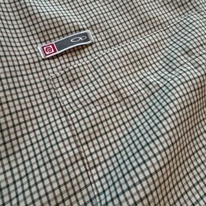 OP Short Sleeved Checkered Shirt with Logo Patch on pocket